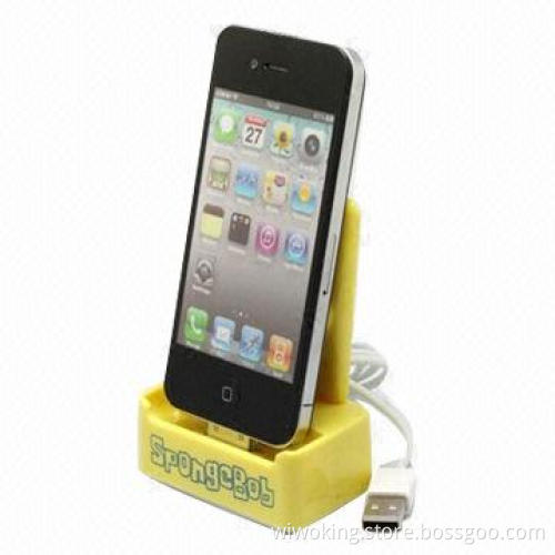 Cartoon Character Power Charger/Docking Station for iPhone 4/4S with Micro USB Cable